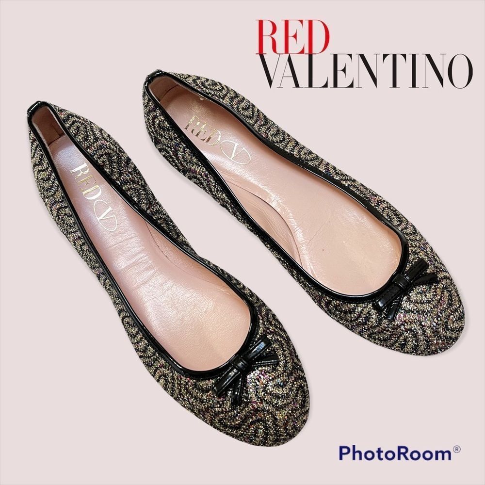 RED VALENTINO Sparkling Glitter Flats